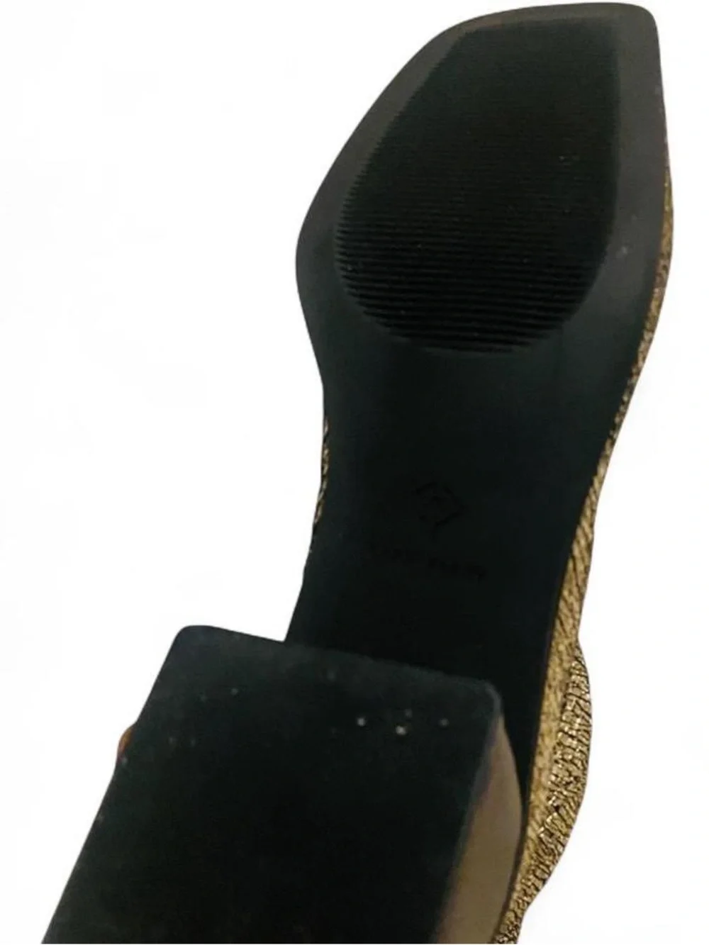 Katy Perry Lolette Gold Metallic Stretch Ankle Block Heel Square Boots NWOB 7.5